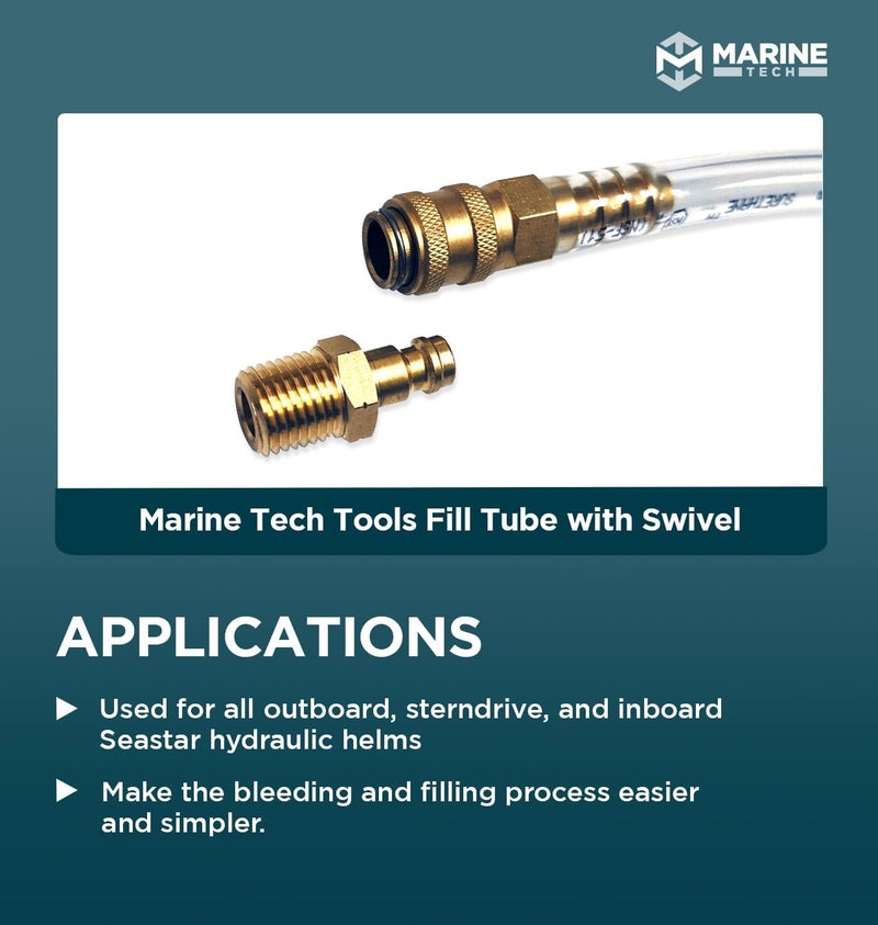 M Marine Tech Tools Seastar Hydraulic Steering Filler Kit with Swivel, Outboard Power Steering Bleed Kit for Boat, Fits Seastar Hydraulic Steering & All Outboard, Sterndrive & Inboard - Image 2
